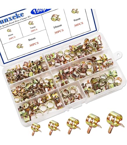 Uxcell 20-Pack Double Wire Spring Hose Clamps - 10mm Inner Diameter, Fits 10.5-11.5mm OD Hose, Zinc Plated