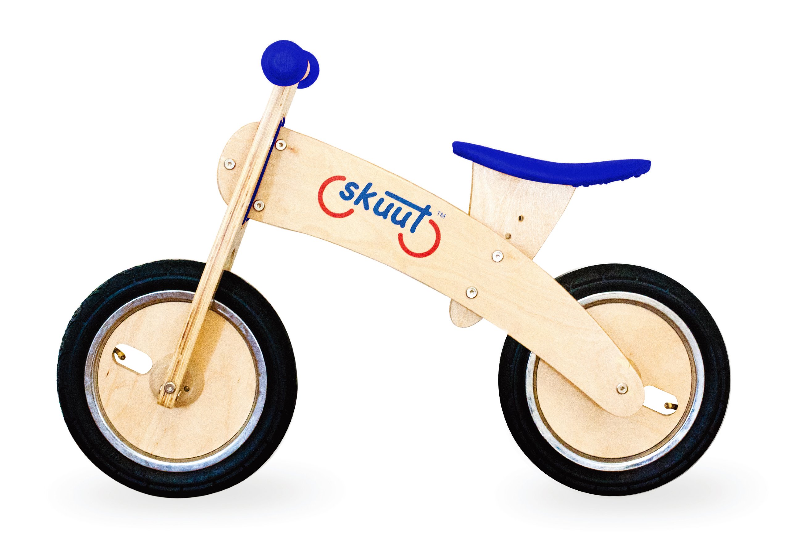 Diggin Active Skuut Wooden Balance Bike Blue Fox and Grapes