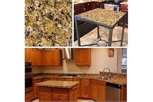 Ez Faux Decor Gold Black Granite Waterproof Contact Paper for Countertops | Self Adhesive Peel and Stick Countertop Vinyl Wrap Laminate Sheet | 36" x 180" (15ft) Removable Wallpaper