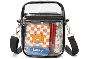DNFUN Clear Bag Stadium Approved -Clear Crossbody Purse Bag Adjustable Strap Clear Stadium Bag for Concerts Sports Events