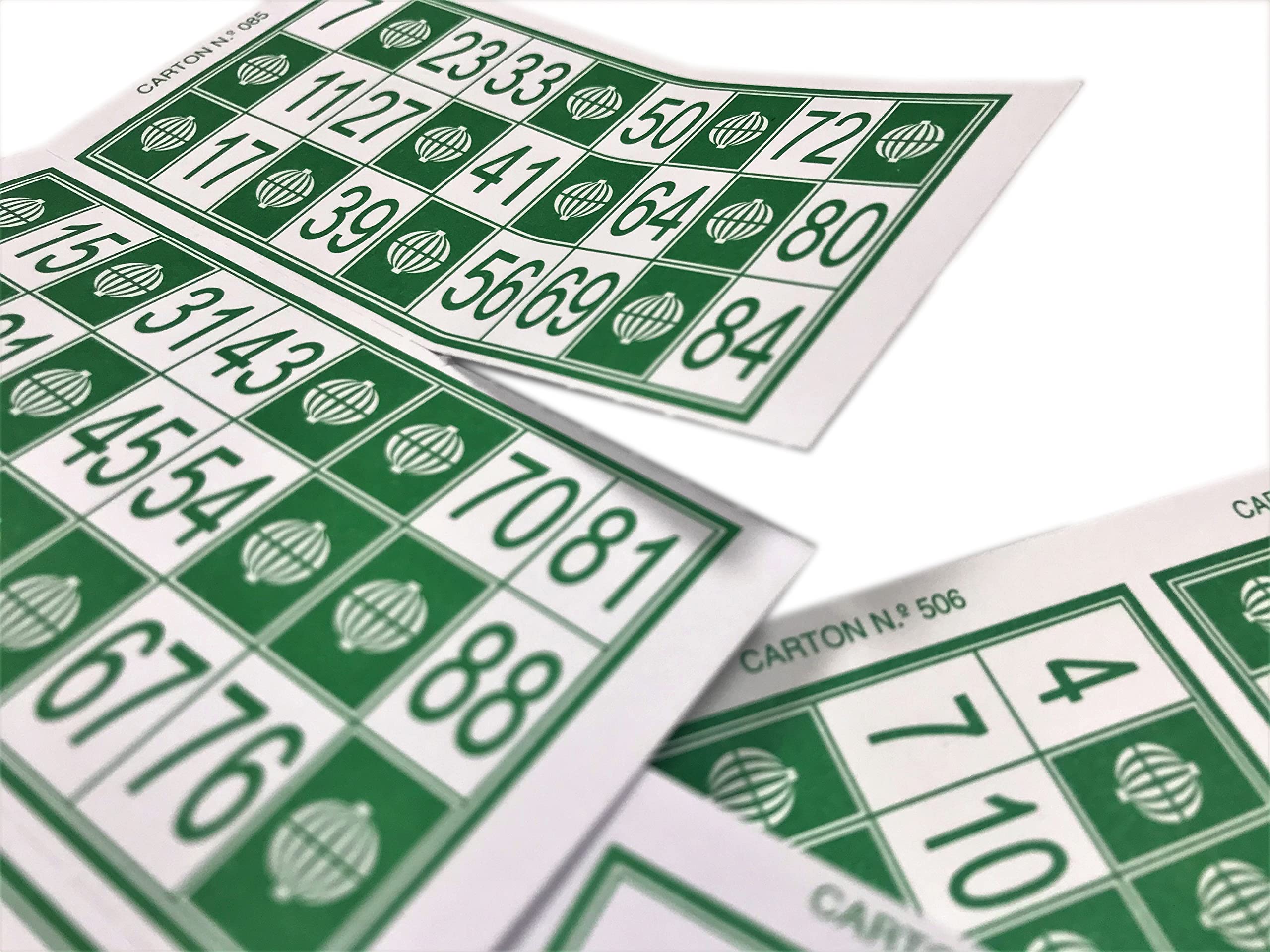 Genérico 600 Traditional 90 Ball Bingo Cartons (Green)