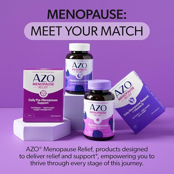 AZO MENOPAUSE RELIEF GUMMIES DAYTIME & NIGHTTIME BUNDLE (60 CT) – ESTROGEN‑FREE SUPPORT FOR HOT FLASHES, NIGHT SWEATS & BETTER SLEEP, MENOPAUSE SYMPTOM RELIEF FOR DAY AND NIGHT*