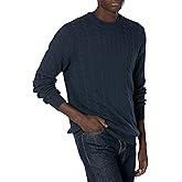 Amazon Essentials Men's Crewneck Cable Cotton Sweater