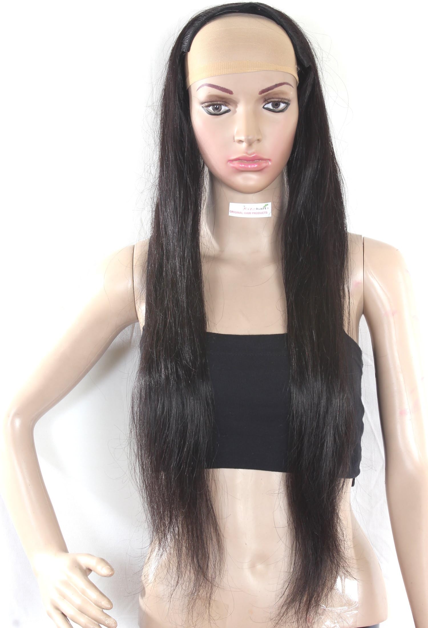 Ritzkart 30" Indian Dark Brown Remi Virgin Hair 100% Human Hair Extension (Half Wig)