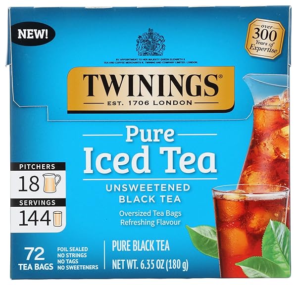 TWININGS PURE BLACK ICED TEA BAGS, 72 CT
