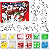Brain Teaser Advent Calendar 2025, Christmas Countdown Advent Calendar 2025 Adult Maze Game Mini Fidget Puzzle Box and Metal Puzzle Toys for Christmas Gifts