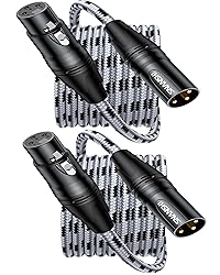 SNANSHI 2Pack XLR Cables 10FT, XLR Microphone