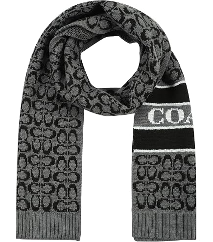 Coach Wool Blend Signature Monogram black/silver/white Patterned Knit Headband Coach | Accessories | Coach Signature Wool Knit Headband  main image 4
