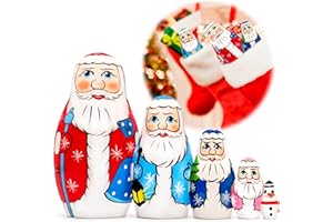 AEVVV Nesting Dolls Father Frost Set 5 pcs - Russian Santa Claus - Ded Moroz