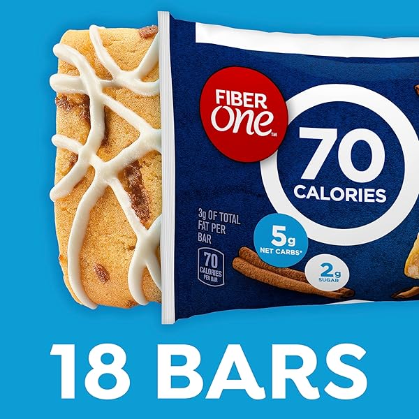 FIBER ONE 70 CALORIE SOFT BAKED BARS, CINNAMON COFFEE CAKE, MEGA PACK, 18 CT, 16 OZ