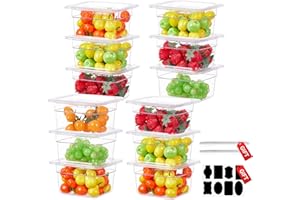 SVKLHY 1/6 Size 4 Inch Clear NSF Polycarbonate Food Pan-15 PCS[Food Grade][Hot&Cold Resistant] Commercial Pans with Lids, Restaurant Storage Containers Hotel Pan(BPA-FREE)