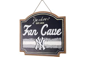 FOCO MLB Official Primary Logo Wordmark Established 15" Fan Cave Wall Sign (New York Yankees, One Size)
