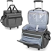 Trunab Rolling Teacher Bag with Expandable File Pocket and Detachable Trolley, Teacher Tote Bag with Wheels for up to 15.6 Inches Laptop (Patented Design) (Grey)