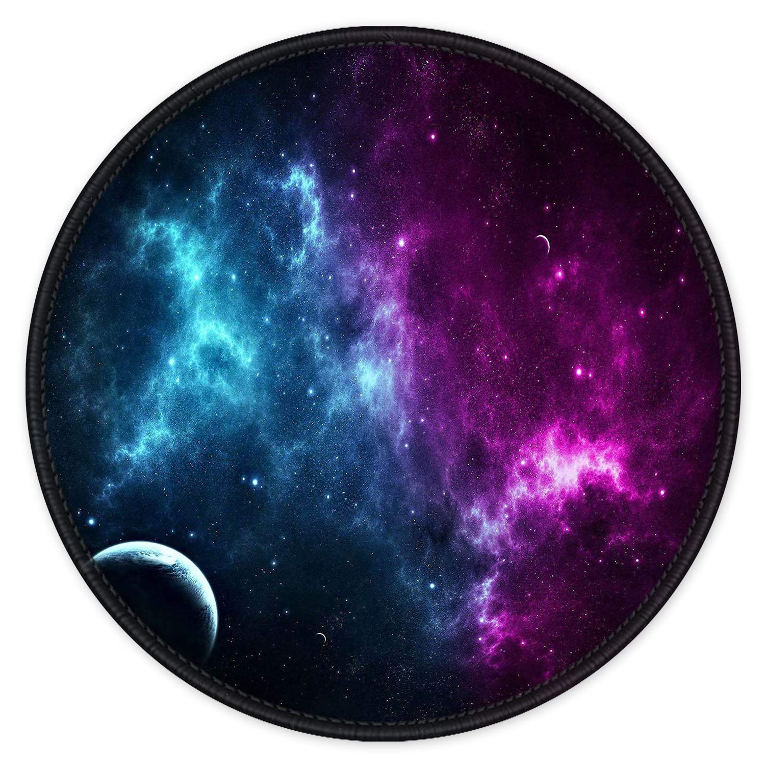 ITNRSIIET Mouse Mat Small Round Mouse Pad with Stitched Edge, Waterproof Smooth Surface Premium-Textured Mousepad with Non-Slip Rubber Base, for PC Laptop Office&Home, Contrast Nebula
