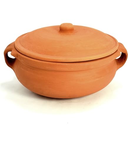 Pot à Boue En Terre Cuite Rouge - 4 Litres - Avec Couvercle - Service De Cuisine