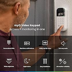 myQ Smart Garage Door Video Keypad with Wide-Angle