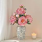 Vintage Tall Chinoiserie Ceramic Vase, Porcelain Decorative Flower Vase for Centerpiece Living Room Table Shelf, Retro Country Decor