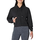 Amazon Essentials Women's Athletic Soft Performance Lightweight Cropped Zip Up Workout Hoodie, Space Dye