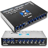 NVX 7-Band XEQ7 Graphic Equalizer with Front 3.5mm Aux Input, Dual RCA Inputs, Subwoofer &amp; Volume Controls, Gold-Plated Contacts, Blue Illumination, Compatible with XUBT3 Bluetooth Knob