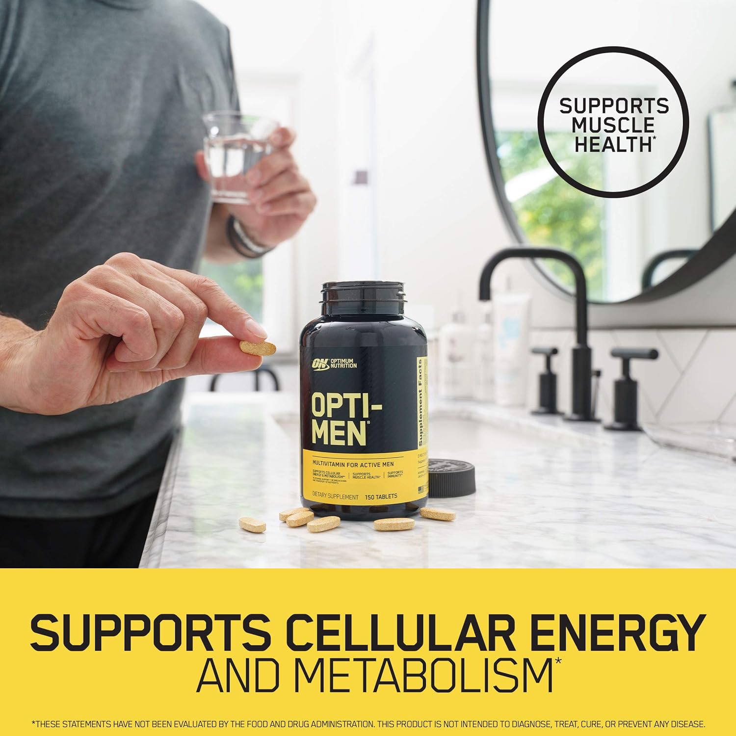 Optimum Nutrition Opti-Men, Vitamin C, Zinc and Vitamin D, E, B12 for Immune Support Mens Daily Multivitamin Supplement, 150 Count: Health & Personal Care