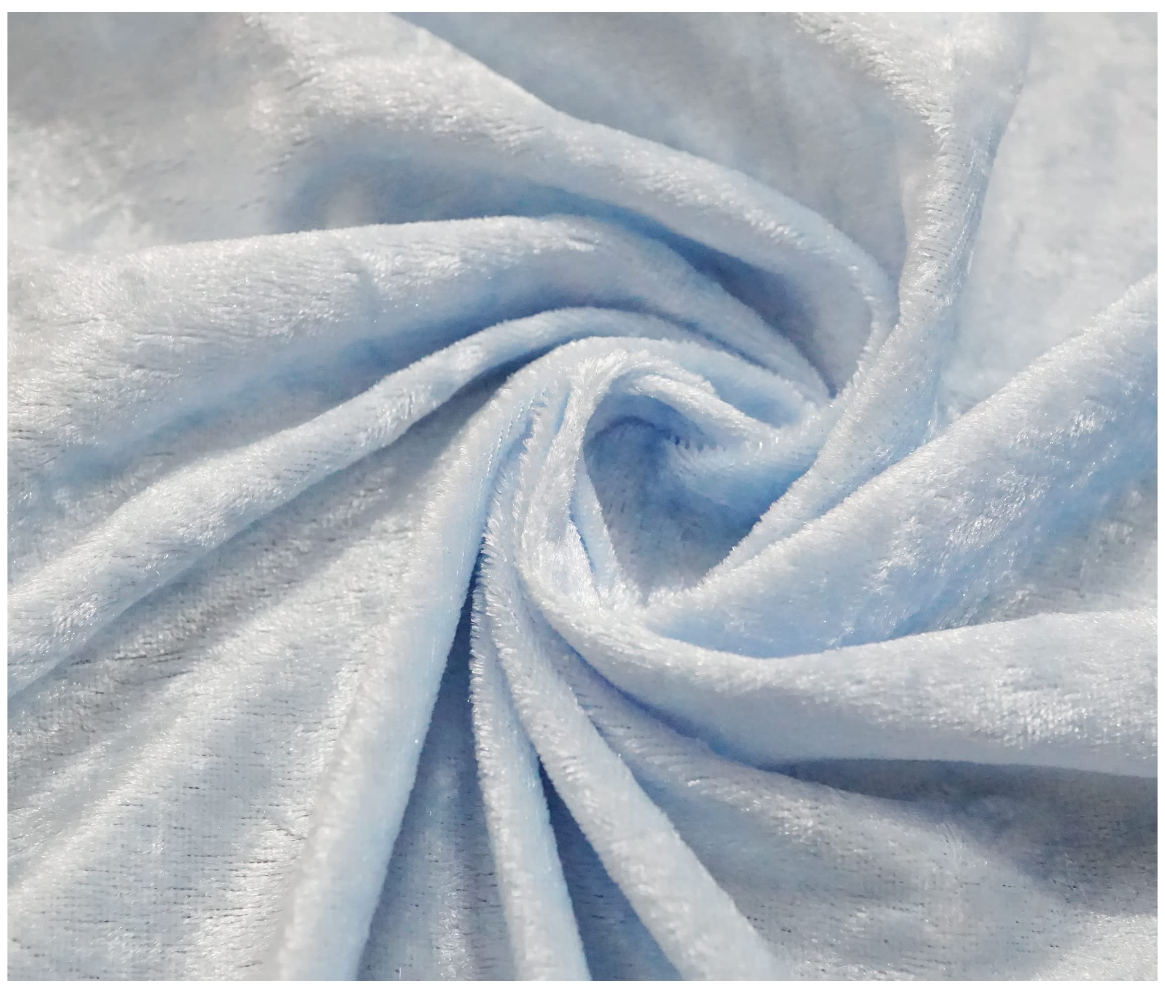 Crushed Velvet Fabric Craft Stretch Velour Material - Soft Furnishing & Craft Velour Fabric - 150cm Wide (Baby Blue, 200cm x 150cm (79" x 60")) — image 1