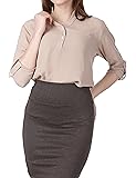 Regna X Womens Long Sleeve Spring Chiffon Blouses(Printed & Solid Colors, 5 Styles, S-3X)