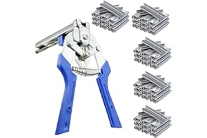 YIISHUIIL Type M Nail Ring Pliers,Multi-function Cage Clamp Hog Ring Pliers with M Clips for Fence Fastening, Upholstery Installation, Animal Cages (with 3000pcs)