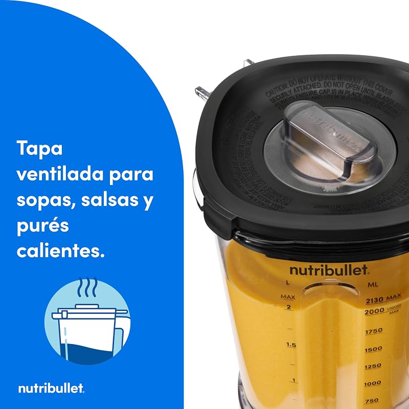 Power Core™ Blender - Liquidificador com Jarra XL de 2,1 L, Batidos e Gelo Triturado, 3 Velocidades + Pulso, Programa Automático de Batidos, 1200 W, Preto (NBF430MB)