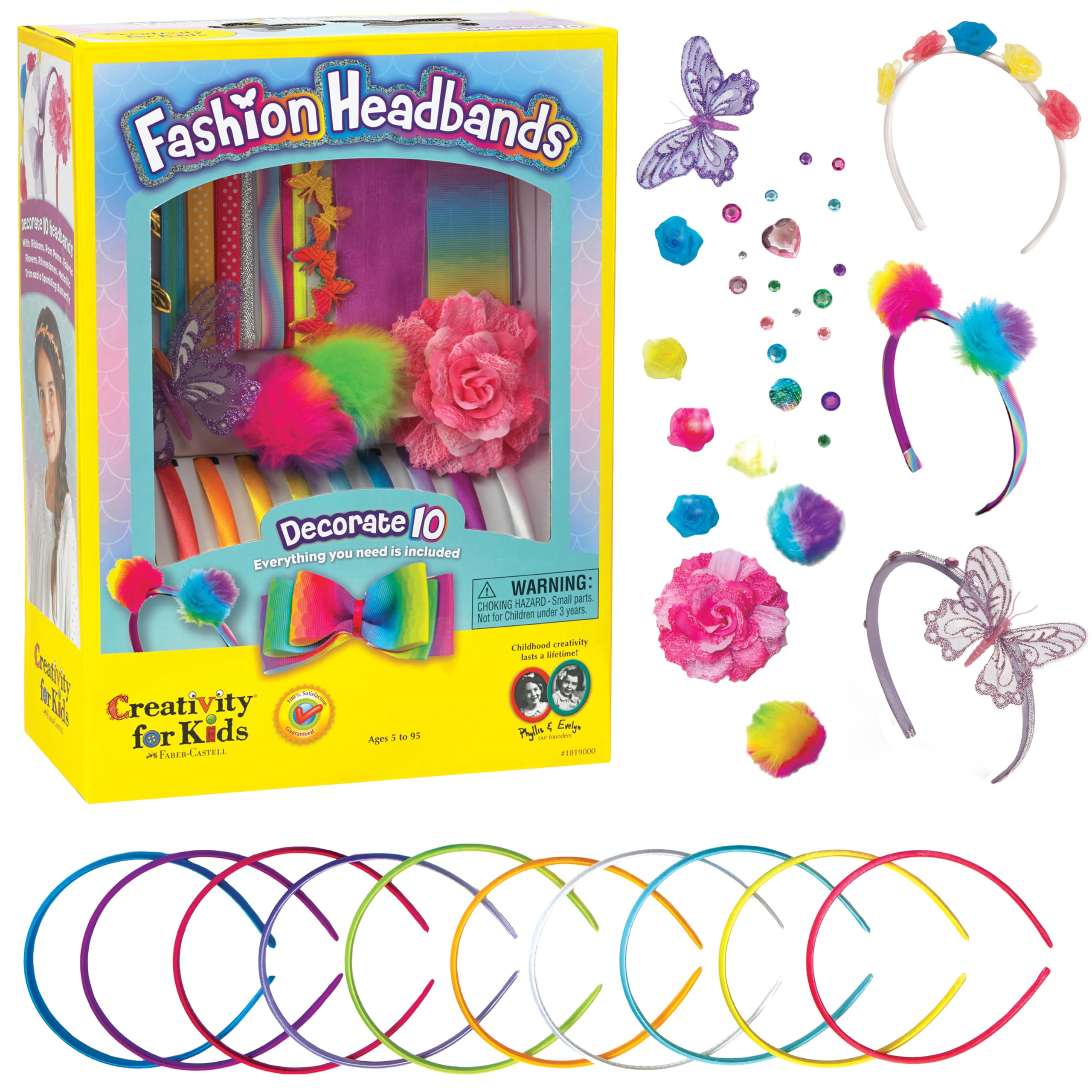 Creativity for Kids Fashion Headbands Craft Kit, Makes 10 Unique Hair Accessories (Packaging May Vary) — image 1