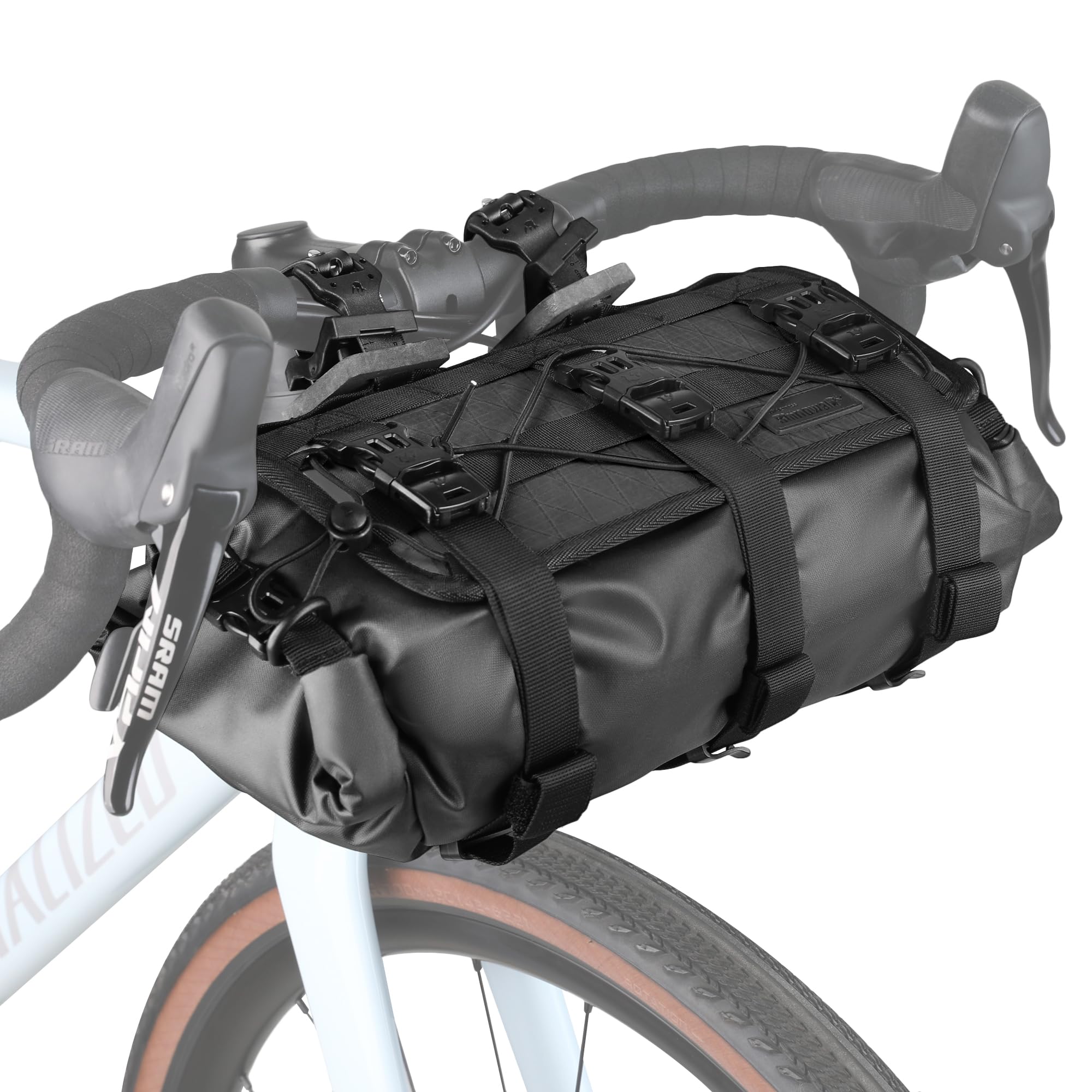 Rhinowalk Bike Handlebar Bag Waterproof Dry Bag Bicycle Front Roll Bag Large Capacity Storage Bag Shoulder Bag for Bikepacking
