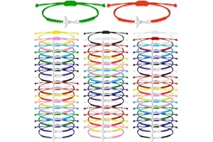 Ecally 50 Pcs Field Hockey Charm Bracelet Braided Hockey Jewelry Adjustable Rope Hockey Bracelet for Girls Boys Teens Women Men Sports Party Hockey Teams Players Fans Gifts