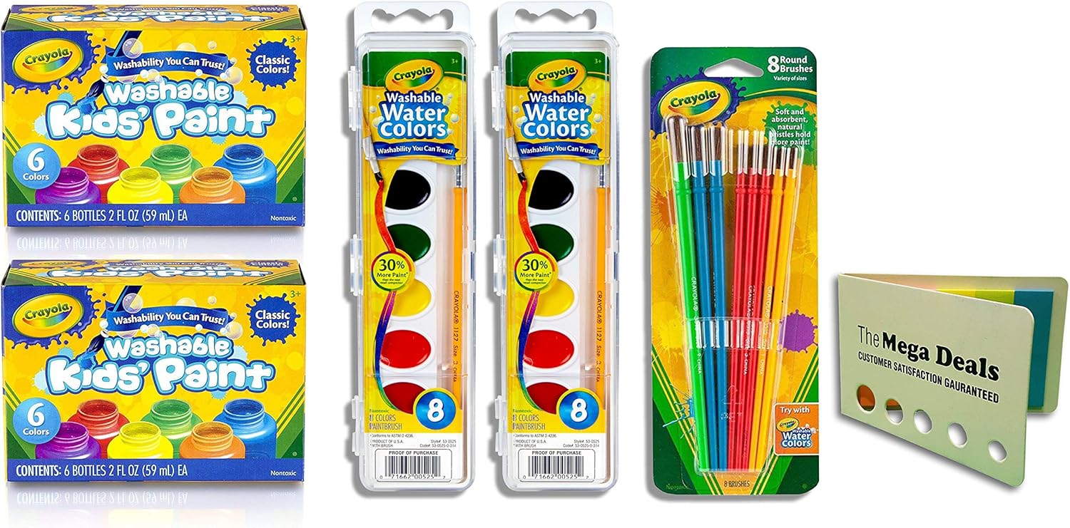 Crayola Tempera Paint Set, 2-Ounce, 6 Count: Toys & Games