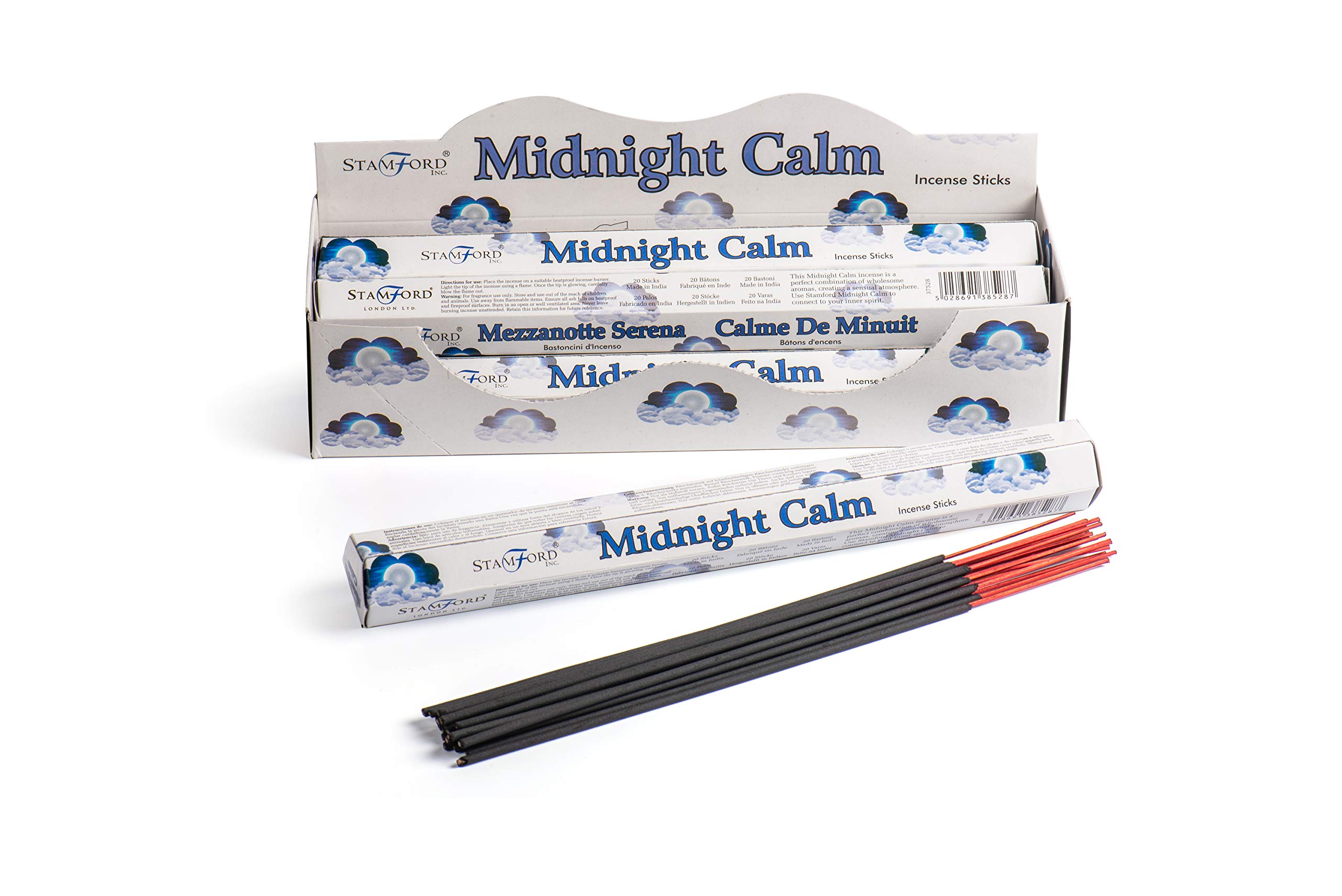 Stamford London 37528 Midnight Calm Incense, 20 Sticks x 6 Packs, Black, One Size