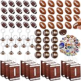 Aoriher 200 Pcs Sport Party Favors Set, Sport Party Gift Bag Fillers Foam Sports Balls Keychains Sticker Eraser Pull Back Cars for Baseball Basketball Football Soccer Birthday Gift(Football)