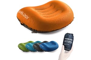 TREKOLOGY Ultralight Inflatable Camping Travel Pillow - ALUFT 2.0 Compressible, Compact, Comfortable, Ergonomic Inflating Pillows for Neck & Lumbar Support While Camp, Hiking, Backpacking