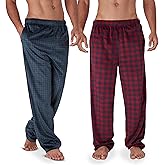 DOCKERS Fleece Pajama Pants for Men, 2 Pack Lounge Sleepwear PJs with Pockets