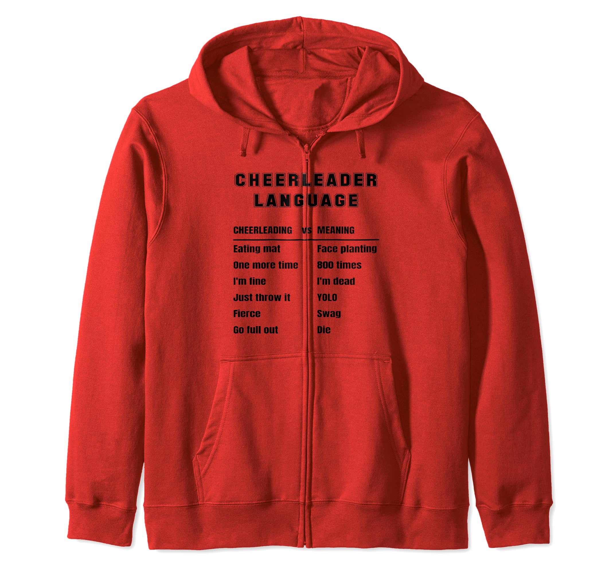 Funny Cheerleader Language Cheerleading Slang Meaning Cheer Zip Hoodie