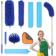 OFins Duster for Cleaning,100in Cobweb Duster with Extension Pole, Reusable Furniture Ceiling Fan Cleaner Duster,Hand Washable Duster,Easy Disassemble Spider Web Brush with Pole
