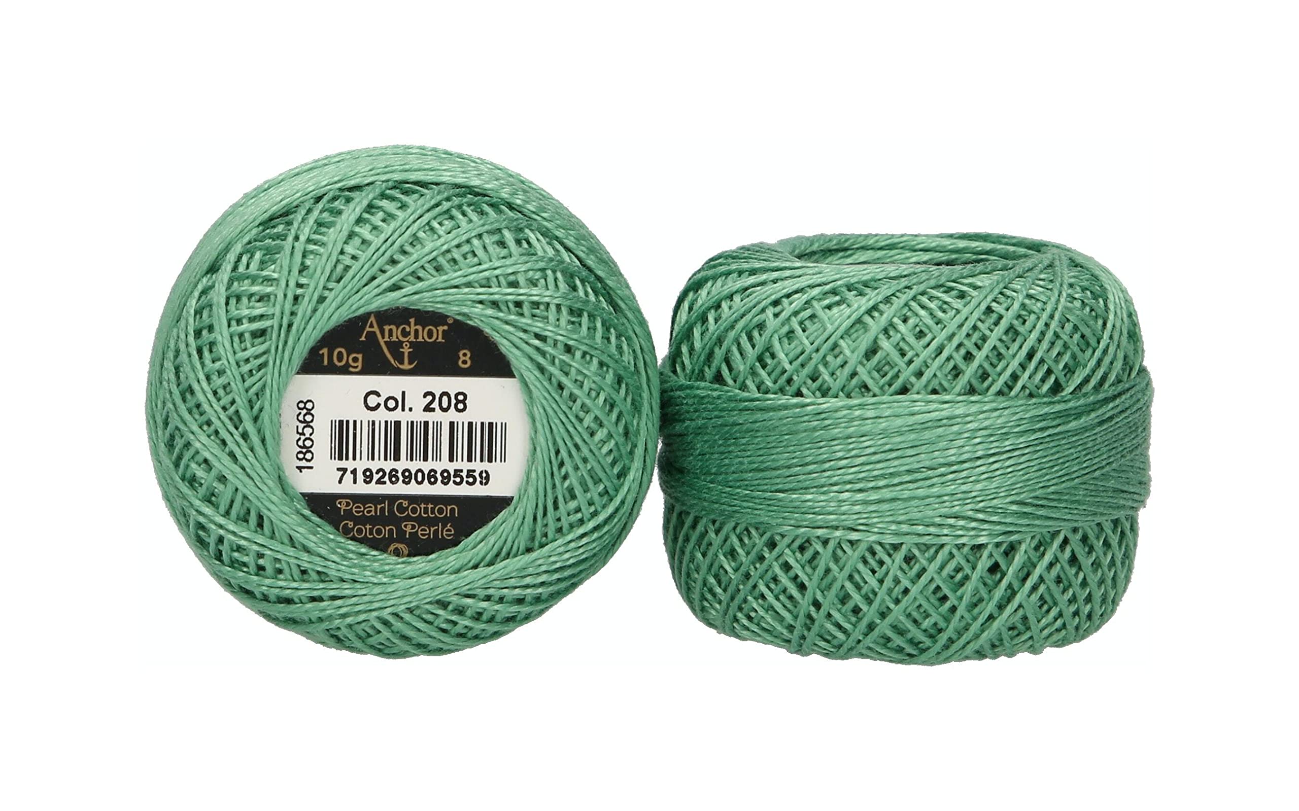ANCHOR Pearl Yarn, Thickness: 8, Packaging: 10G, Running Length: 82M minzgrün Embroidery Threads — image 1