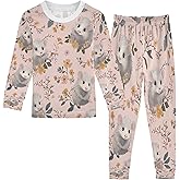 Vozoza Pajama Sets Long Sleeve Top with Pants Cotton Soft Sleepwear 2 Piece Pjs Set