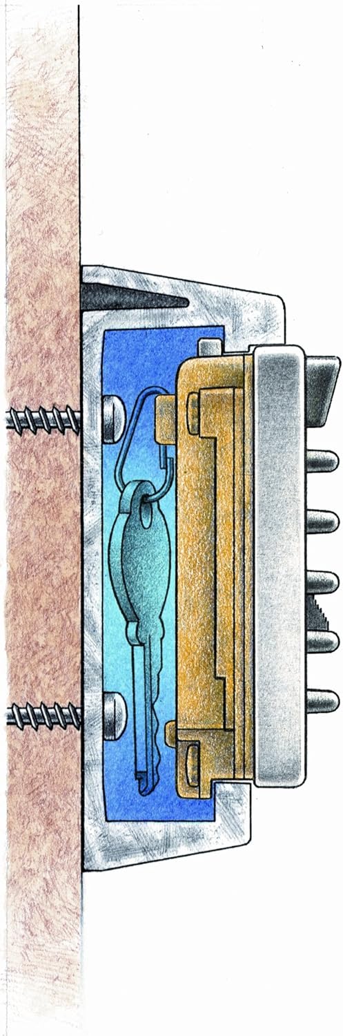 Kidde AccessPoint 001414 KeySafe Original Slimline Push Button Combination Permanent Key Lock Box, 2-Key, Clay: Home Improvement