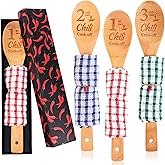 3 Set Chili Chili Cook off Award Prizes 1st 2nd 3rd Wooden Spoons Trophies Cooking Dishcloth Chili Box for Chili Festivals Cooking Competition Chili Cook off Gift Supplies