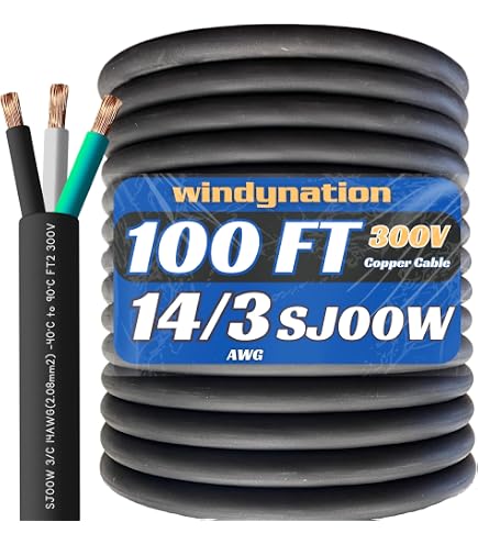 1,000 Feet 16/3 SJOOW Cable Cord 16 AWG 3 Conductor SO Wire - 16