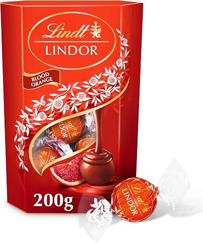 Lindt Lindor Blood Orange Milk Chocolate Truffles Box 200g 16 Balls