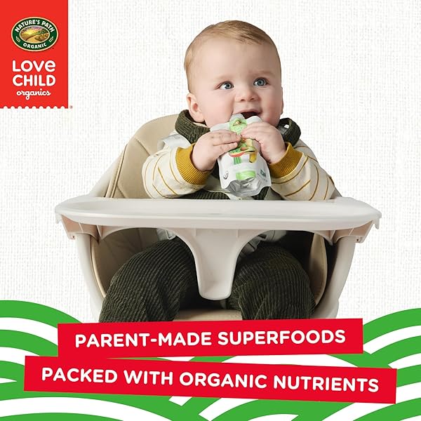 LOVE CHILD ORGANICS SUPERBLENDS PEARS, KALE + PEAS PUREE, 4 OZ (PACK OF 1), NON-GMO, BY NATURE’S PATH
