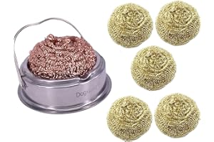 DOGXIONG Soldering Iron Tip Cleaner with Handle,Stainless Steel Welding Soldering Solder Iron Tip Cleaner Cleaning + Free 6 Steel Brass Wire