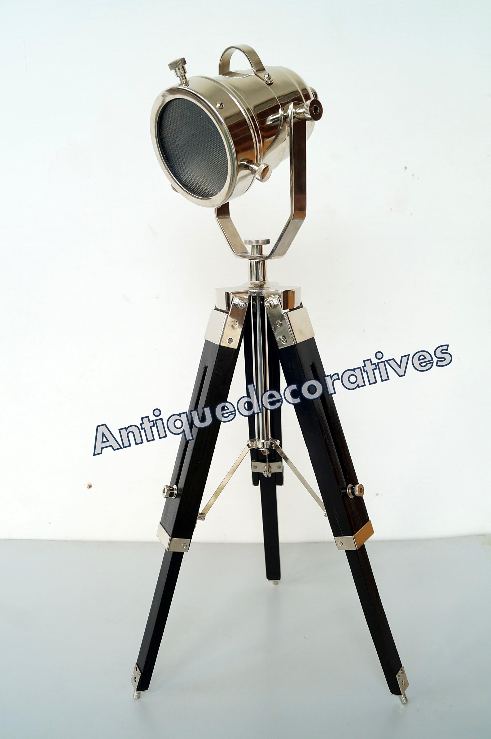 Nautical Collectible Searchlight Desk Lamp Marine Spotlight Black Tripod Stand Halloween Gift