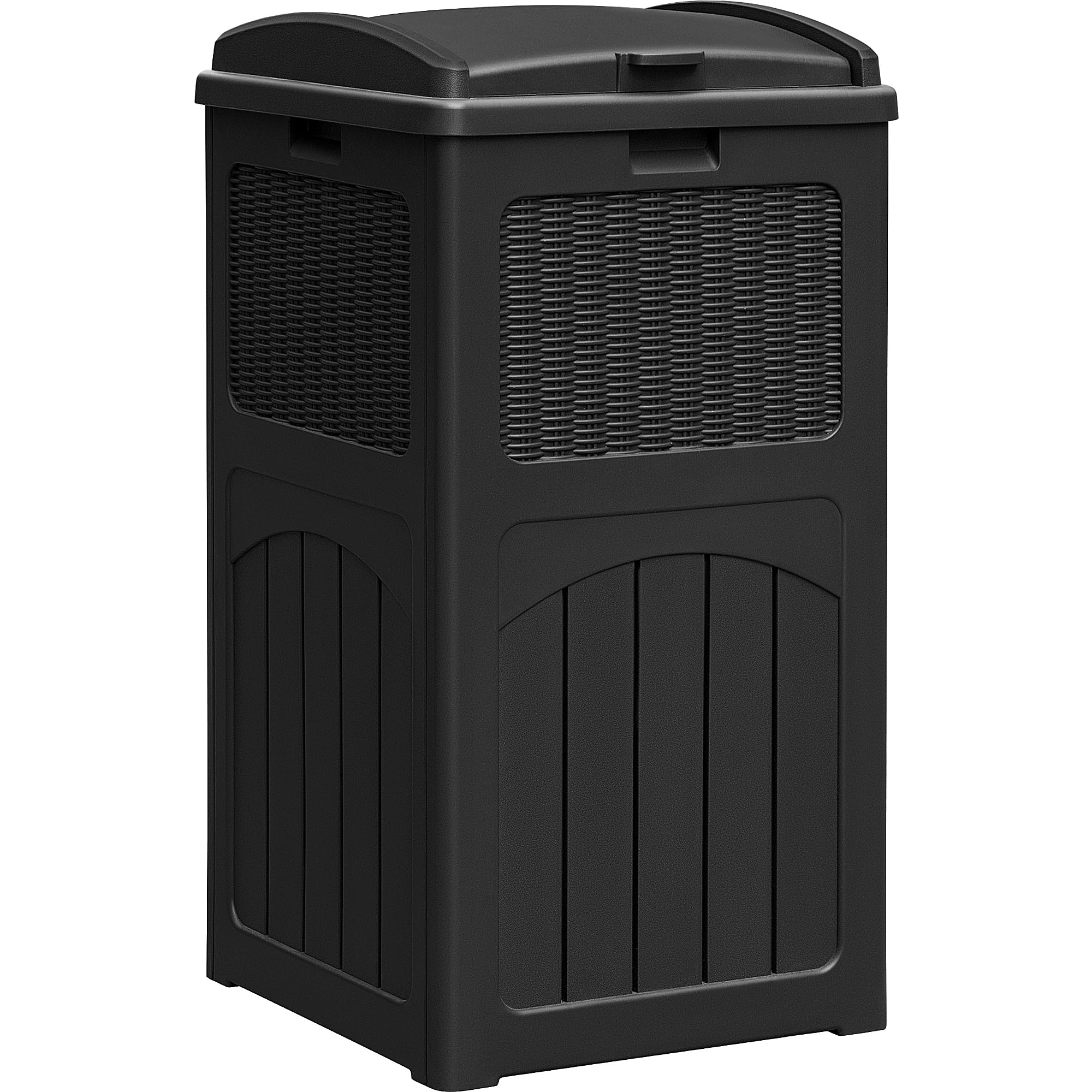 Photo 1 of **IT IS USED, IT IS MISSING A PART, IT IS NOT KNOWN IF IT IS MISSING A PART**Homall 35 Gallon Outdoor Trash Can, Garbage Can with Lid, Waterproof Resin Waste Bins for Garden, Backyard, Patio Use (Black)