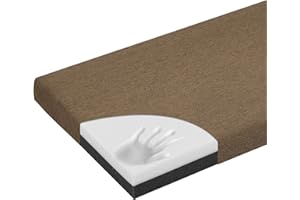 baibu 48 Inch Bench Cushion, Dual-Layer Design Memory Foam Indoor Bench Cushion, Non-Slip Standard Size Rectangle Seat Pad with Ties, 48x16x2Inch, Brown