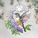 Stained Glass Ornament, Christmas Ornament, Hanging Ornaments for Home Decor & Christmas Tree Ornaments – Exquisite Holiday Decor, Xmas Gifts & Holiday Present - Hummingbird